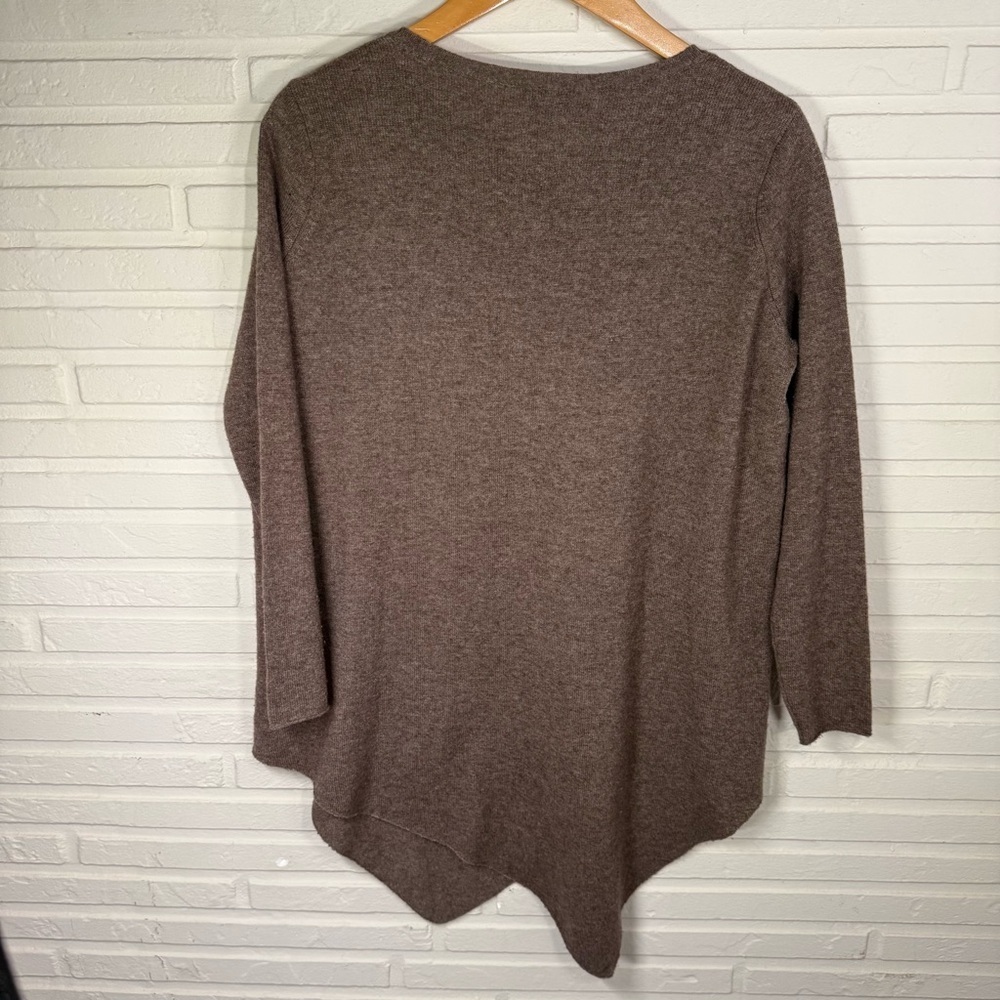 Joie Brown Wool Cashmere Blend Oversized Asymmetrical Sweater, Women’s Size XS - Picture 6 of 8